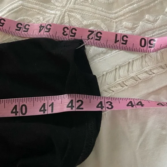 Black Palazzo Pant, Wide leg, Fold-over Waist size Large, lounge - Picture 5 of 6